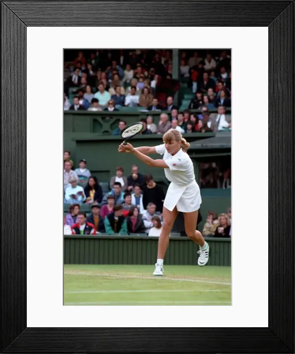 Framed Print : Wimbledon Tennis Championships. Steffi Graf in action. June 1991 91-4117-232 Framed Print : Wimbledon Tennis Championships. Steffi Graf in action. June 1991 91-4117-232