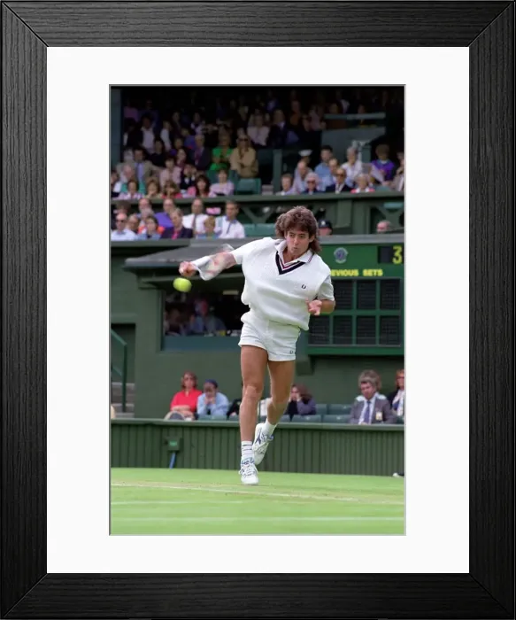 Framed Print : Wimbledon Tennis Championships. Kelly Evernden in action. June 1991 91-4117-163 Framed Print : Wimbledon Tennis Championships. Kelly Evernden in action. June 1991 91-4117-163