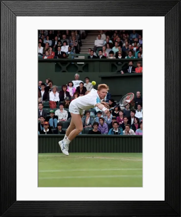 Framed Print : Wimbledon Tennis Championships. Boris Becker in action. June 1991 91-4117-209