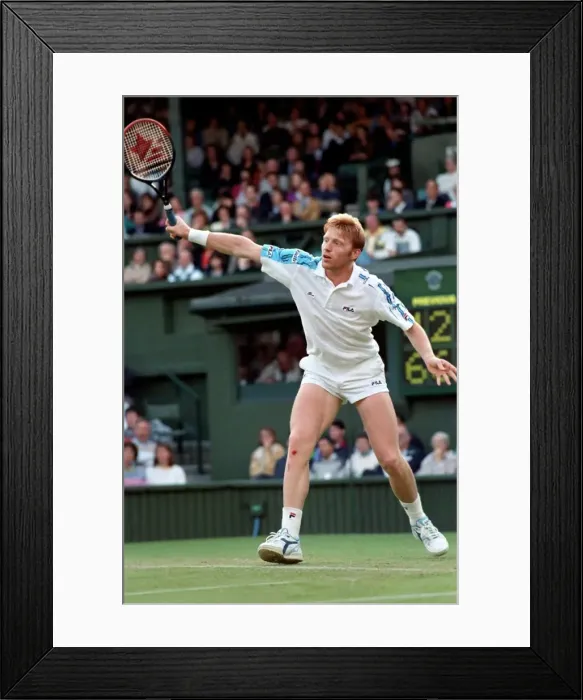 Framed Print : Wimbledon Tennis Championships. Boris Becker in action. June 1991 91-4117-212 Framed Print : Wimbledon Tennis Championships. Boris Becker in action. June 1991 91-4117-212