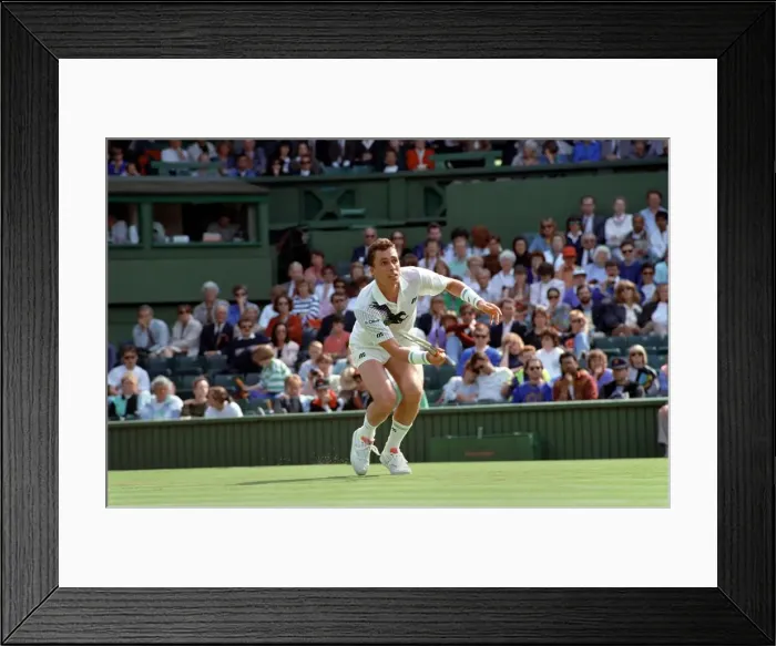 Framed Print : Wimbledon Tennis Championships. Ivan Lendl in action. June 1991 91-4117-166 Framed Print : Wimbledon Tennis Championships. Ivan Lendl in action. June 1991 91-4117-166