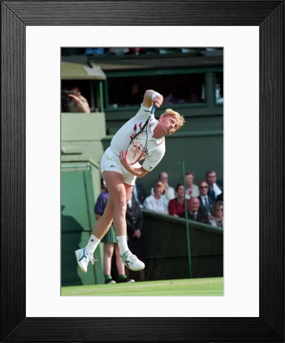 Framed Print : Wimbledon Tennis Championships. Boris Becker in action. June 1991 91-4117-182