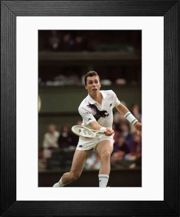 Framed Print : Wimbledon Tennis Championships. Ivan Lendl in action. June 1991 91-4117-115 Framed Print : Wimbledon Tennis Championships. Ivan Lendl in action. June 1991 91-4117-115