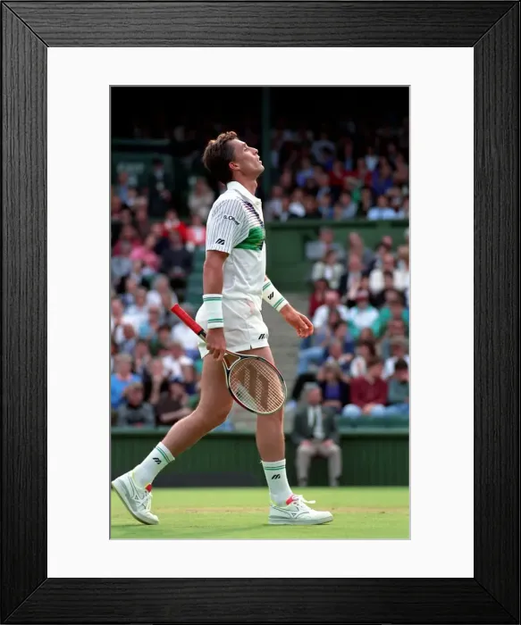 Framed Print : Wimbledon Tennis Championships. Ivan Lendl in action. June 1991 91-4117-147
