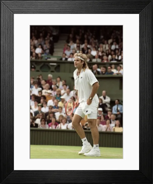 Framed Print : Wimbledon Tennis Championships. Andre Agassi. June 1991 91-4117-197 Framed Print : Wimbledon Tennis Championships. Andre Agassi. June 1991 91-4117-197