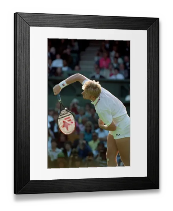 Framed Print : Wimbledon Tennis Championships. Boris Becker in action. June 1991 91-4117-180