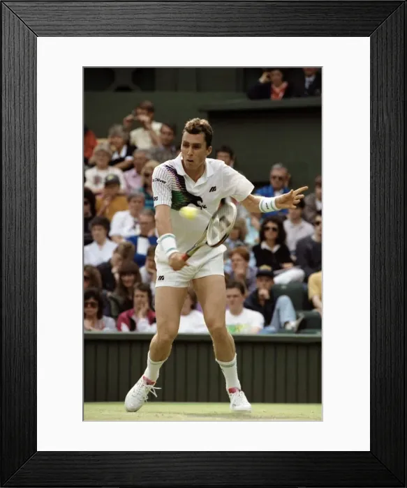 Framed Print : Wimbledon Tennis Championships. Ivan Lendl in action. June 1991 91-4117-127 Framed Print : Wimbledon Tennis Championships. Ivan Lendl in action. June 1991 91-4117-127