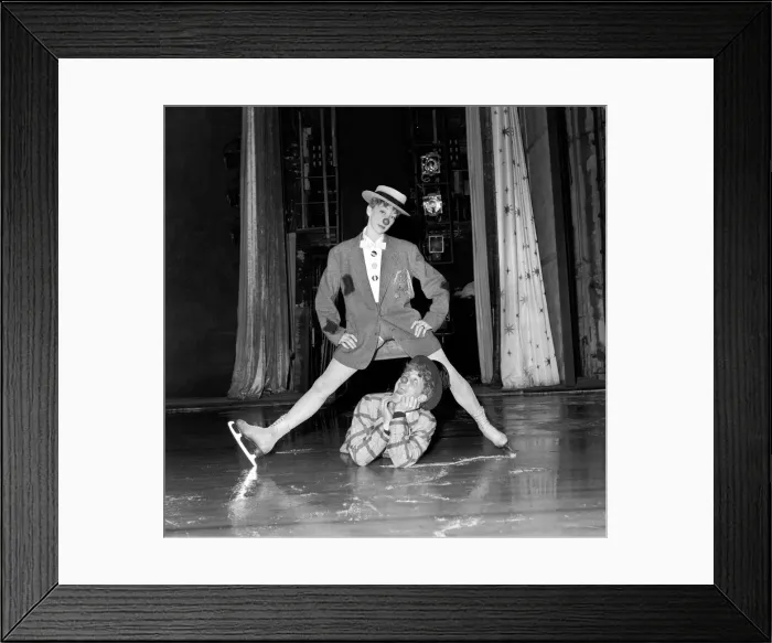 Framed Print : Entertainment: Ice Shows Clowns performing on ice. September 1953 D5810-003 Framed Print : Entertainment: Ice Shows Clowns performing on ice. September 1953 D5810-003