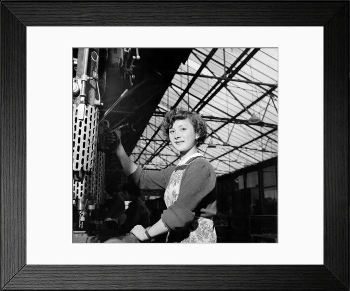 Framed Print : Industry: Factories. Women working on the production line at Henley Framed Print : Industry: Factories. Women working on the production line at Henley