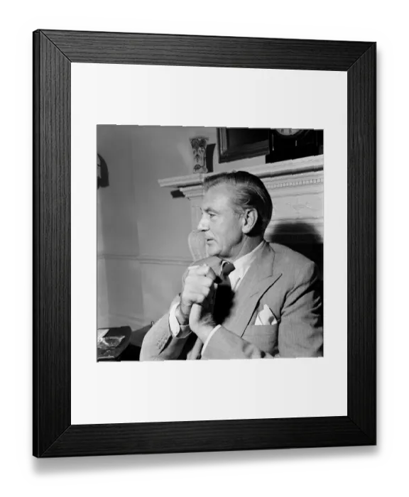 Framed Print : American film star Gary Cooper arrived in London for the European premiere of his new Framed Print : American film star Gary Cooper arrived in London for the European premiere of his new