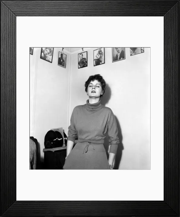 Framed Print : Actress Singer Eva Bartok singing Don t touch me'. October 1953 D6366 Framed Print : Actress Singer Eva Bartok singing Don t touch me'. October 1953 D6366