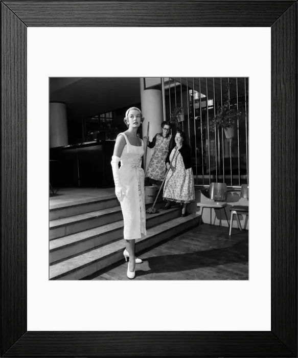 Framed Print : Models seen here modelling clothes made from modern fabric at The National Fabric Fair