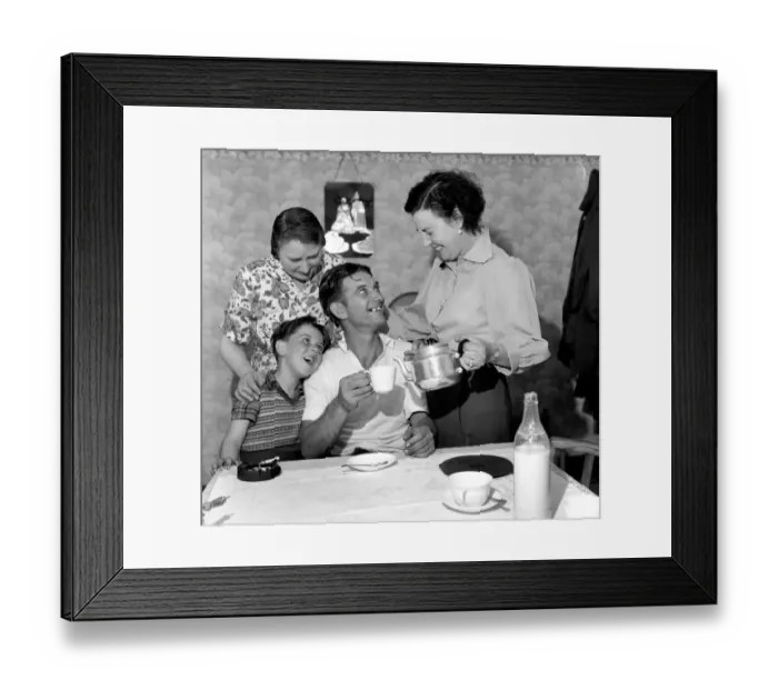 Framed Print : Conflict: Korean War. Prisoner of War Tommy Nugent seen here arriving home after being Framed Print : Conflict: Korean War. Prisoner of War Tommy Nugent seen here arriving home after being