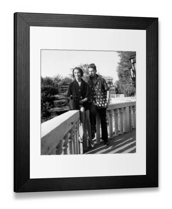 Framed Print : Venice Film Festival 1953. French actor Jean Pierre Aumond seen here with Luciana Ausk a
