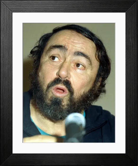 Framed Print : Luciano Pavarotti being interviewed in Dublin. April 1980. 08  /  04  /  1980