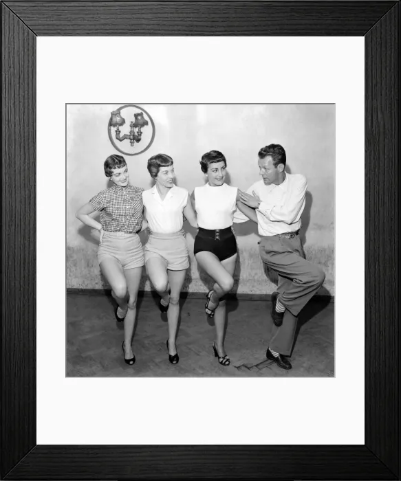 Framed Print : Entertainment: Dance Members of the TV Toppers dance troop seen here with Jack Billings