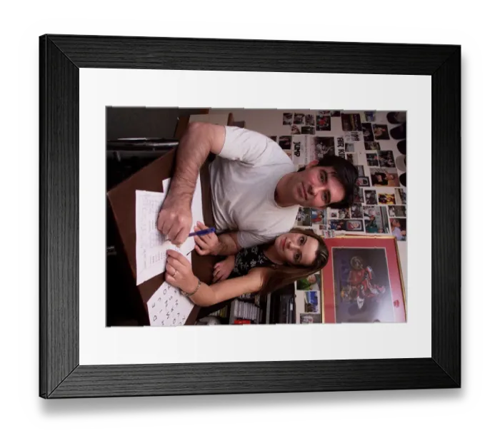 Framed Print : EDDIE KIDD MOTORCYCLE STUNTMAN NOV 1999 WITH HIS NEW GIRLFRIEND OLIVE REYNOLDS Framed Print : EDDIE KIDD MOTORCYCLE STUNTMAN NOV 1999 WITH HIS NEW GIRLFRIEND OLIVE REYNOLDS