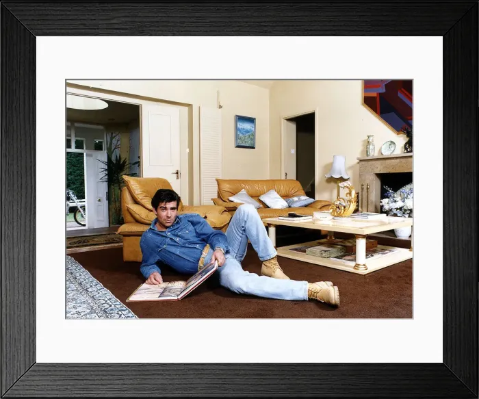 Framed Print : Motorcylce stunt rider Eddie Kidd at home A©Mirrorpix Framed Print : Motorcylce stunt rider Eddie Kidd at home A©Mirrorpix