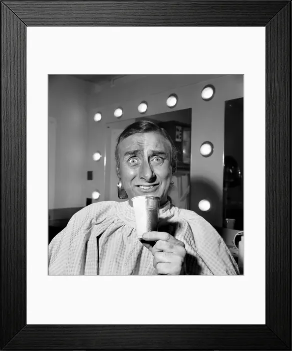Framed Print : Spike Milligan making up for his part in his new TV series as a Pakistani Framed Print : Spike Milligan making up for his part in his new TV series as a Pakistani