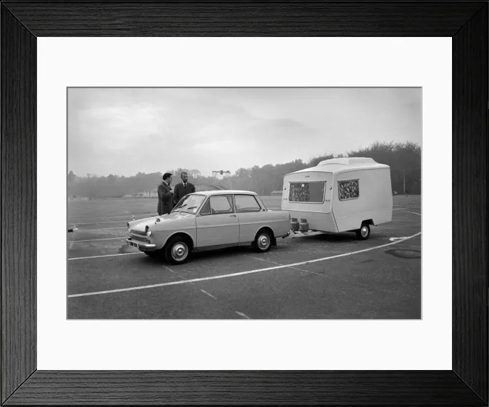 Framed Print : A caravan being towed by a DAF 33 car. November 1969 Z10726-004