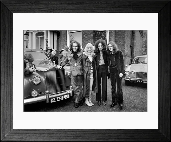 Framed Print : Noel Redding who played in the Jimi Hendrix experience band with bride Susan Fonsby