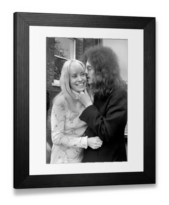 Framed Print : Noel Redding who played in the Jimi Hendrix experience band with bride Susan Fonsby