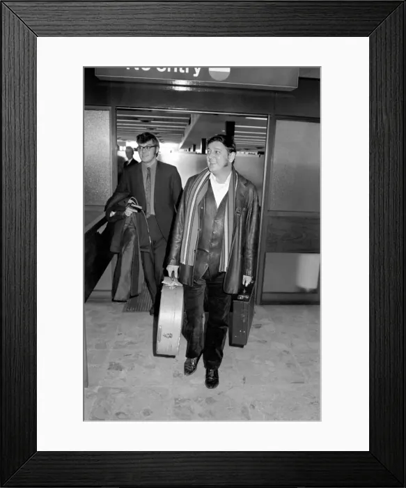 Framed Print : Rock and Roll American pop singer Gene Vincent arrives at Heathrow Airport from Paris Framed Print : Rock and Roll American pop singer Gene Vincent arrives at Heathrow Airport from Paris