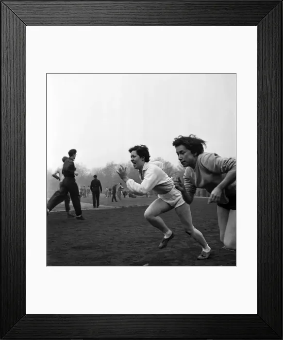 Framed Print : Dorothy Saunders, Sprinters and Jeannette Rouse. March 1953 D1112 Framed Print : Dorothy Saunders, Sprinters and Jeannette Rouse. March 1953 D1112
