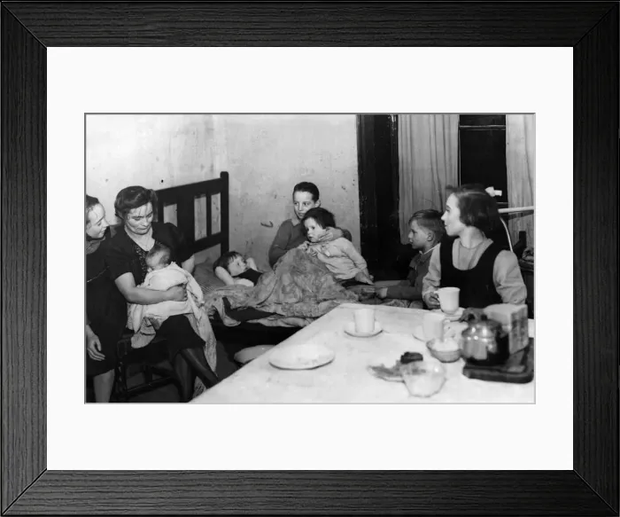 Framed Print : Liverpool Terrace Slum A mother and her family seen here living in one room of a Framed Print : Liverpool Terrace Slum A mother and her family seen here living in one room of a