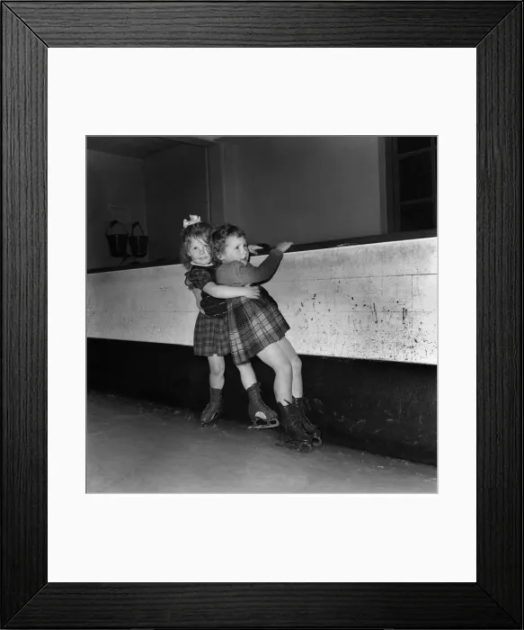 Framed Print : Hold on tight. Richmond ice rink. Children Kathleen Spink