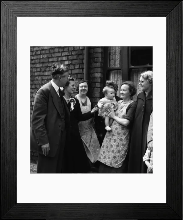 Framed Print : Harold Wilson (a future Prime Minister) canvassing for votes in Huyton Liverpool where Framed Print : Harold Wilson (a future Prime Minister) canvassing for votes in Huyton Liverpool where