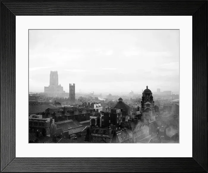 Framed Print : Liverpool Anglican Cathedral 1950 Liverpool skyline A©Mirrorpix