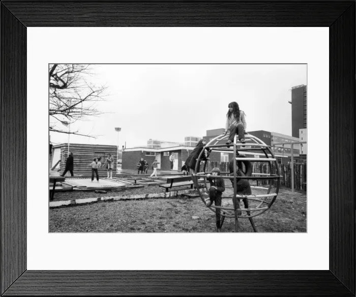Framed Print : Children playing in the adventure playground at Basildon town centre