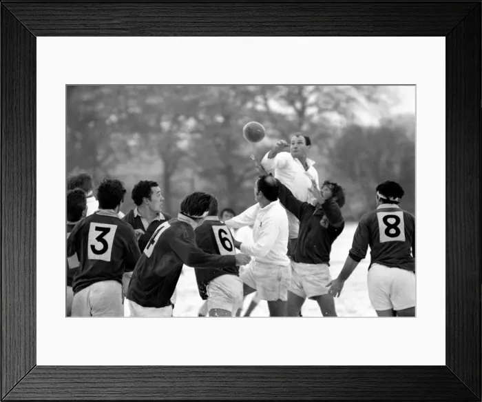 Framed Print : Sport. Rugby Union. Action in the snow. November 1969 Z11471-002 Framed Print : Sport. Rugby Union. Action in the snow. November 1969 Z11471-002