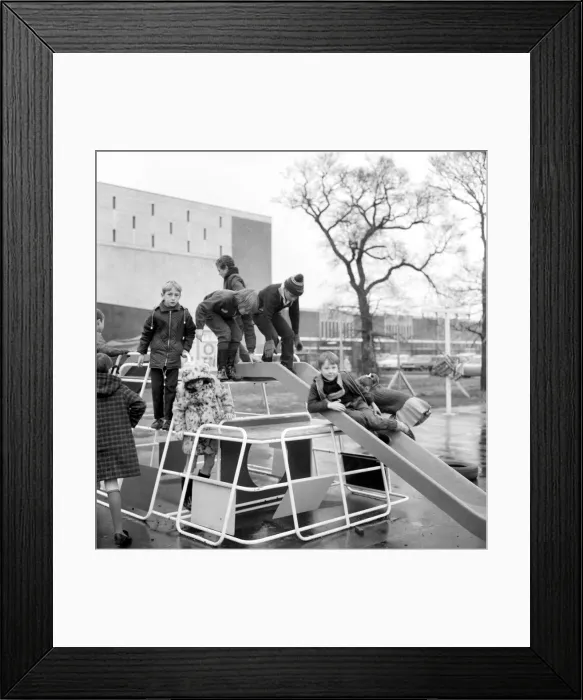 Framed Print : Children playing in the adventure playground at Basildon town centre