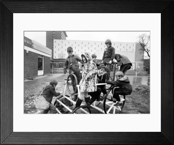 Framed Print : Children playing in the adventure playground at Basildon town centre Framed Print : Children playing in the adventure playground at Basildon town centre
