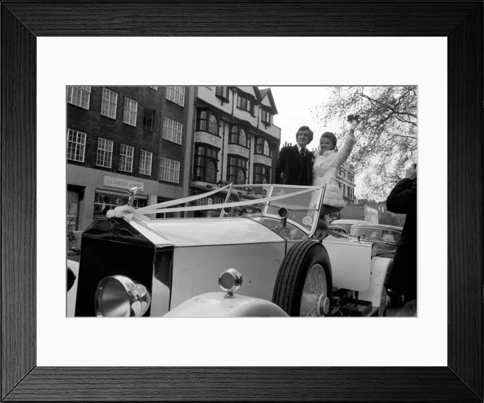 Framed Print : Actess and top model Vicki Hodge today married Ian Heath, who is in advertising