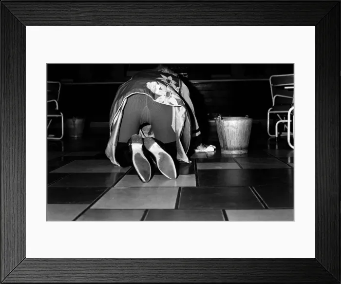 Framed Print : Every morning in the famous London Palladium, 30 charladies clean out the theatre Framed Print : Every morning in the famous London Palladium, 30 charladies clean out the theatre