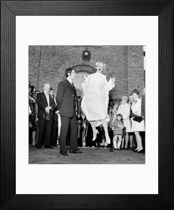 Framed Print : People Humour: Linda Guest aged 21 of Hanworth, Middx. was married today to Mr Framed Print : People Humour: Linda Guest aged 21 of Hanworth, Middx. was married today to Mr