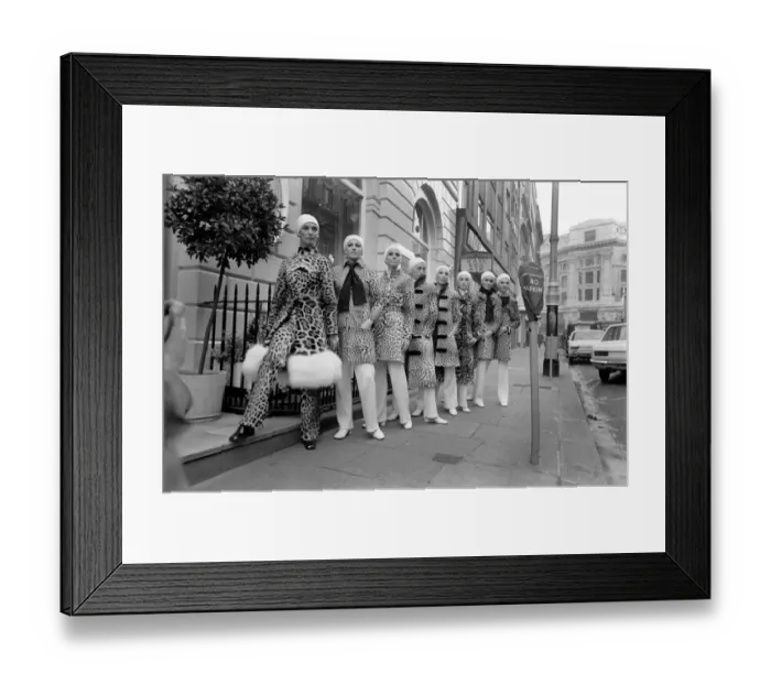 Framed Print : Christian Dior today showed in London a collection of furs for the Winter 69-70