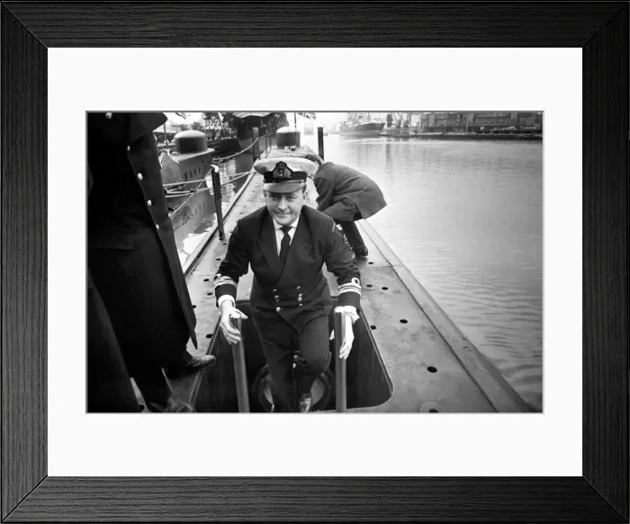 Framed Print : Lt. Codr. Ian Mac Dougall the Commanding officer of submarine H. M Framed Print : Lt. Codr. Ian Mac Dougall the Commanding officer of submarine H. M