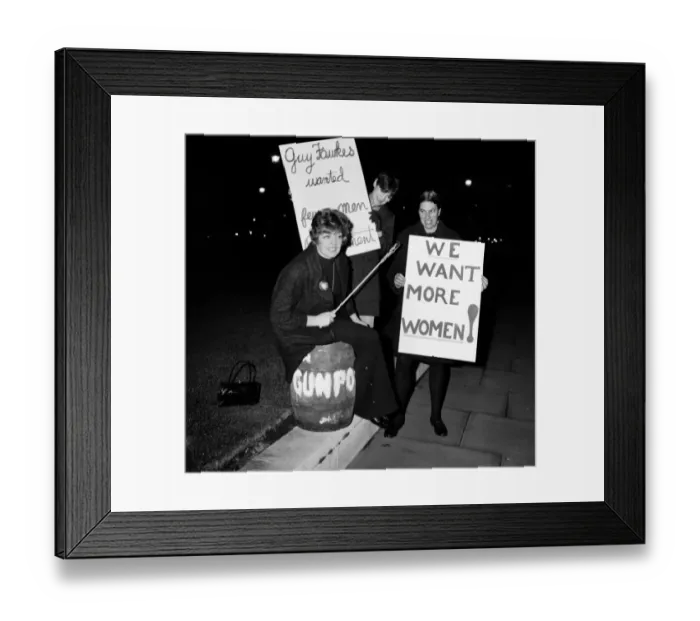 Framed Print : Actress Diane Heart and members of her pressure group for women in Parliament staged a
