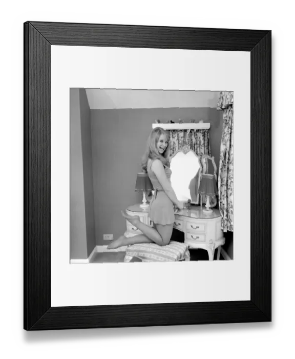 Framed Print : Woman posing in her home. November 1969 Z11399-001 Framed Print : Woman posing in her home. November 1969 Z11399-001