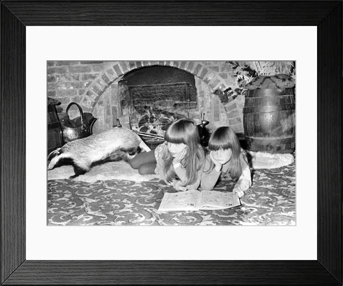 Framed Print : Eight year old Rebecca Gaskell, together with her five year old sister Rosanne