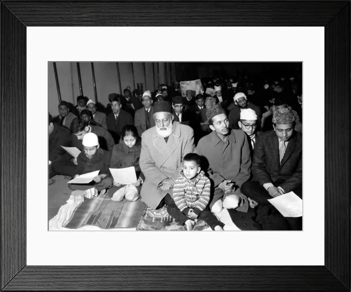 Framed Print : On a murky foggy December day between five to seven thousand Muslims of many