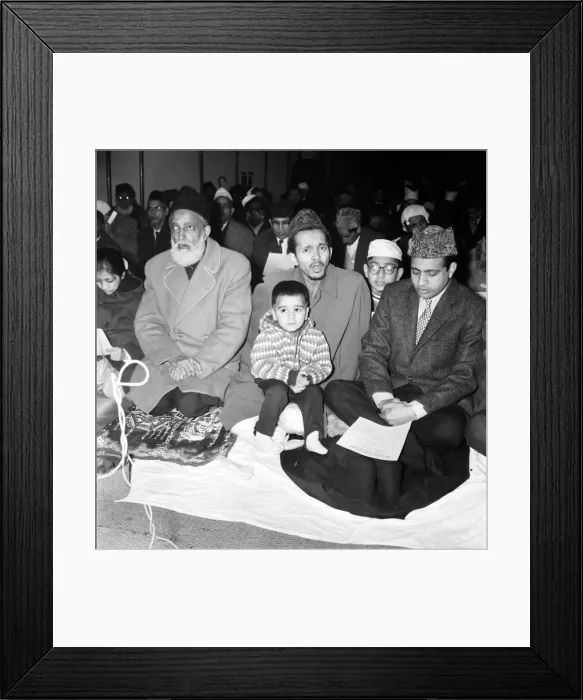 Framed Print : On a murky foggy December day between five to seven thousand Muslims of many Framed Print : On a murky foggy December day between five to seven thousand Muslims of many