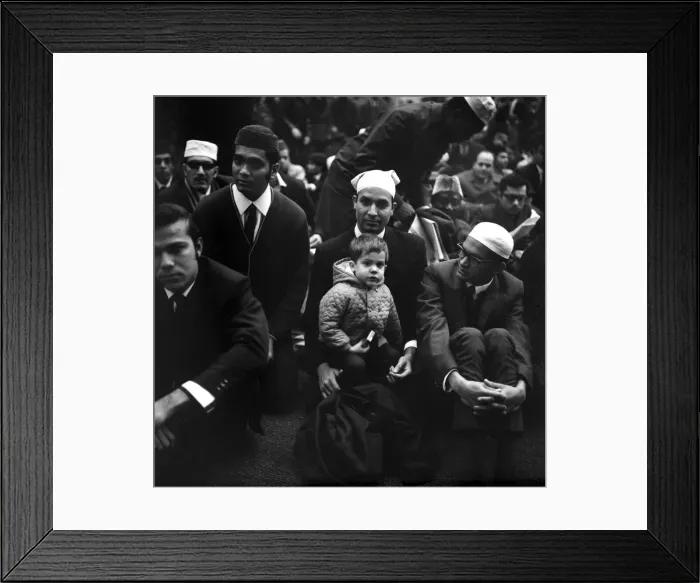 Framed Print : On a murky foggy December day between five to seven thousand Muslims of many