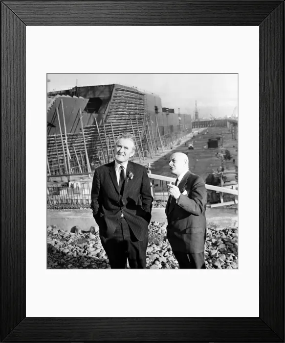 Framed Print : Ulster Prime Minister Mayor James Chichester Clark visits Halland and Wallf shipyard