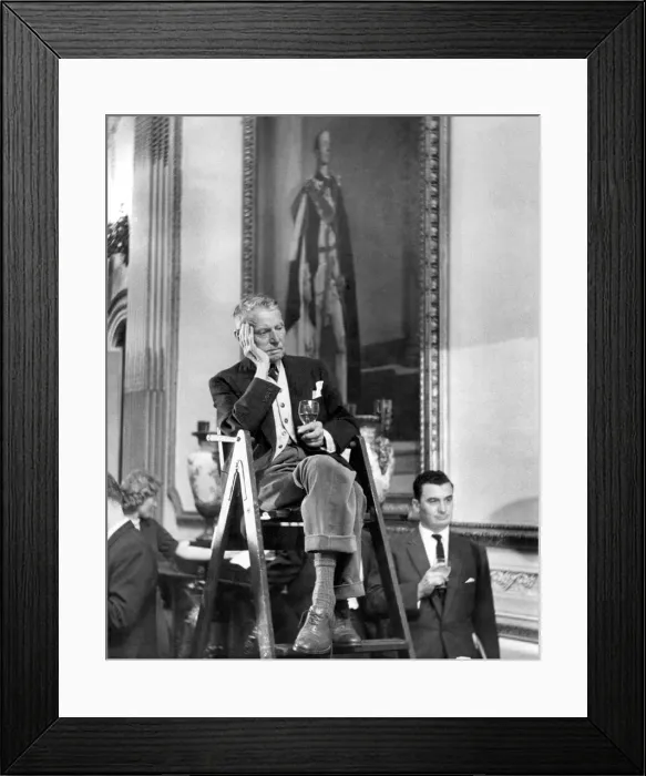 Framed Print : Actor A. E. Matthews sitting in the umpires chair. August 1959 P011535 Framed Print : Actor A. E. Matthews sitting in the umpires chair. August 1959 P011535