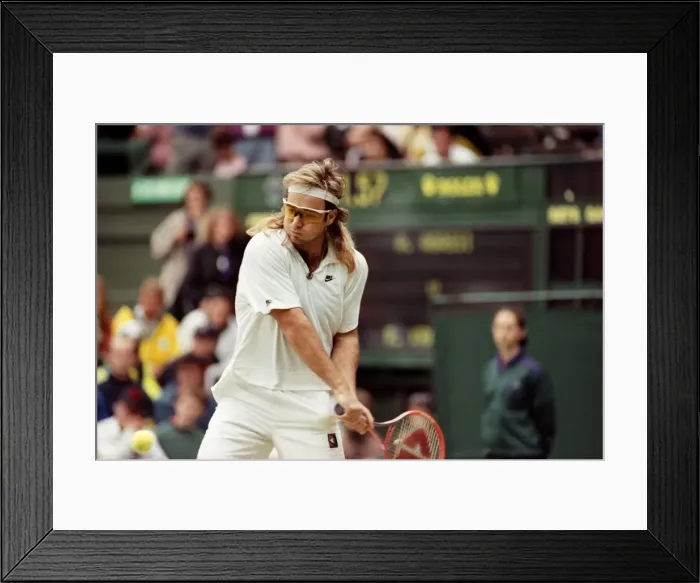 Framed Print : Wimbledon Tennis. Andre Agassi. July 1991 91-4178-008 Framed Print : Wimbledon Tennis. Andre Agassi. July 1991 91-4178-008